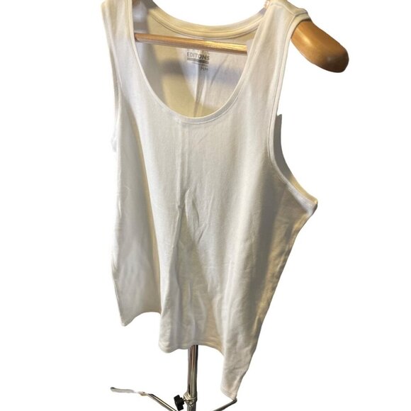 Basic Editions White Sleeveless Tank T Shirt Sz M - Picture 4 of 7
